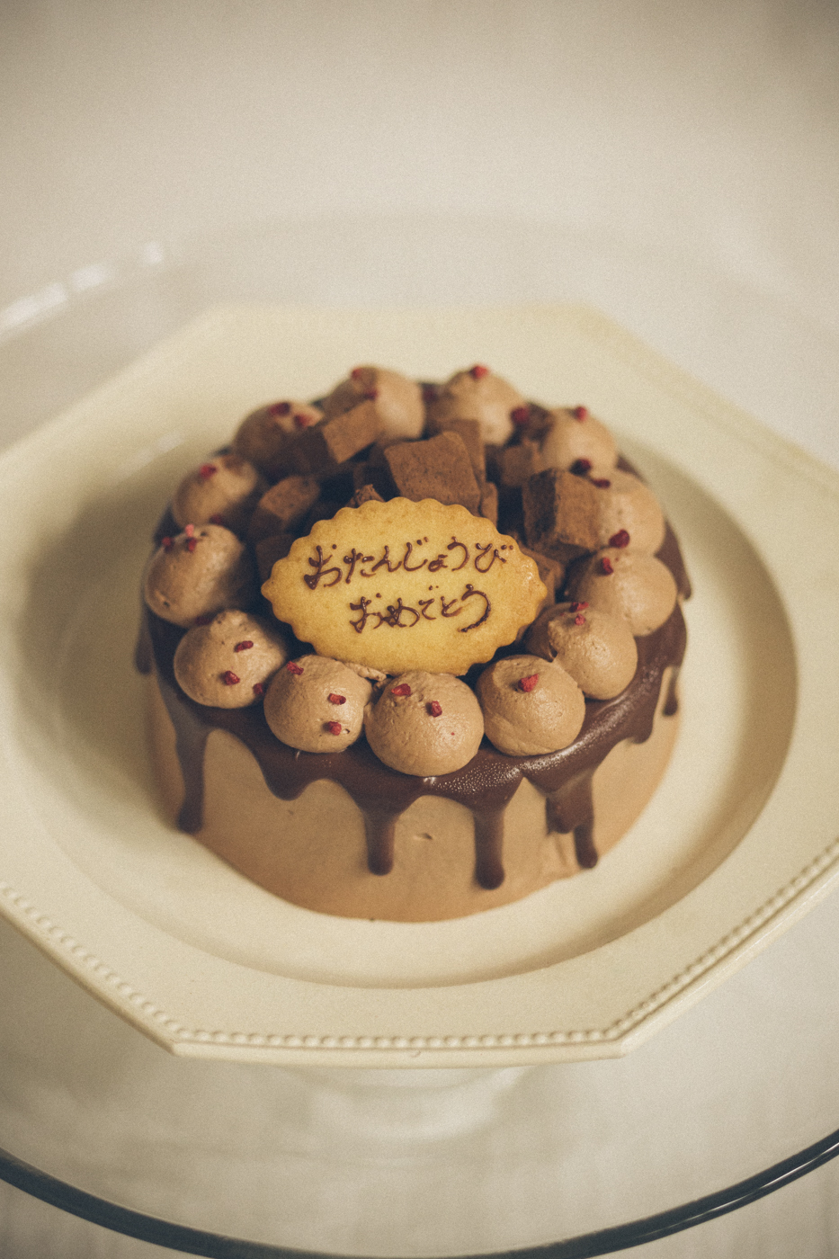 生チョコレートとチョコクリームのデコレーションケーキ / Gâteau décoré au chocolat