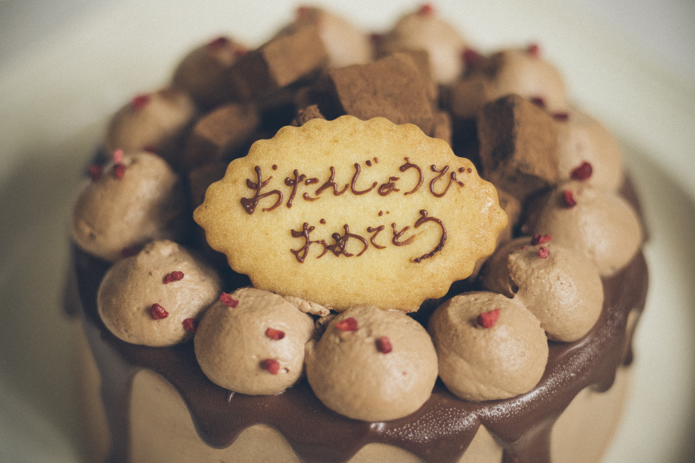 生チョコレートとチョコクリームのデコレーションケーキ / Gâteau décoré au chocolat