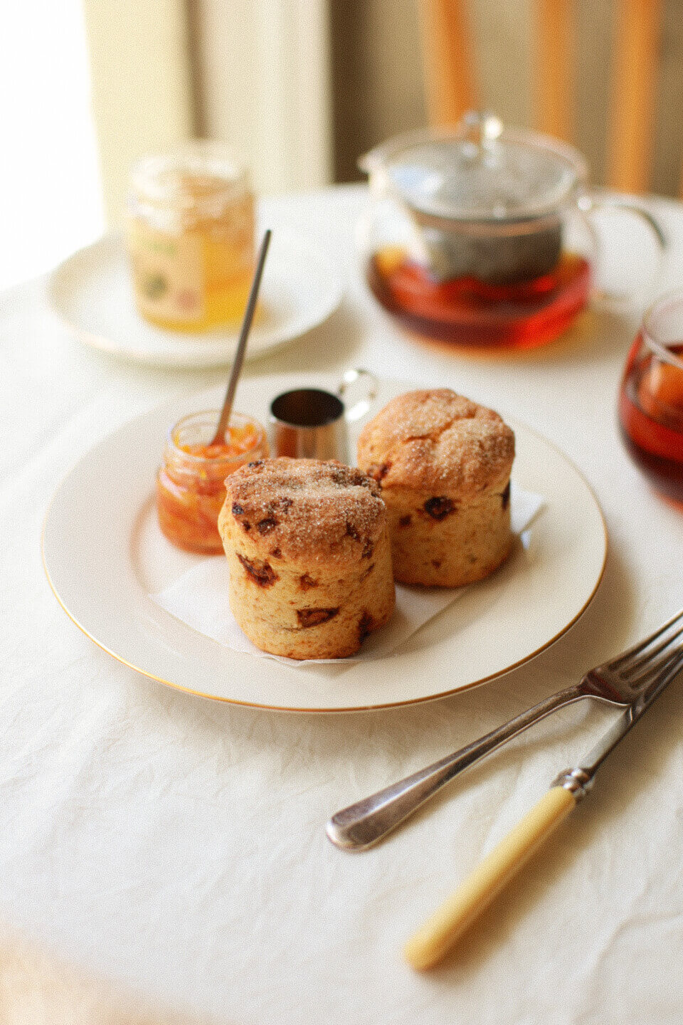 焼きたて釜焼きスコーンの季節のクリームティーセット／Cream tea de